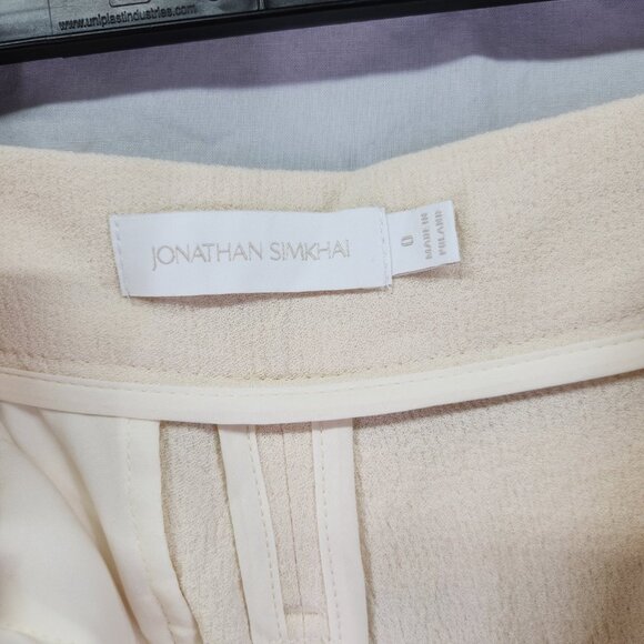 Jonathan Simkhai Emiko Wool Pant Size 0 Wide Leg Paperbag Waist Belted Pleated - Picture 9 of 15